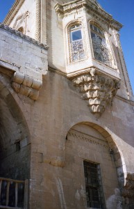 Stalactite decoration beneath a window