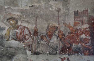 Fresco inside the church at Öşkvank, Çamlıyamaç.