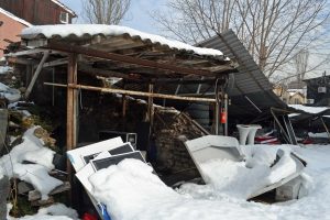 Collapsed structures after snow in January 2017