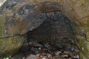 Niche for sarcophagus in north-west buttress, facing onto the western nave. At the back, the passage turns at right angles to form the niche facing the northen nave.