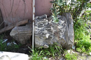 Byzantine capitals nestling behind the carpark attendant's hut at Cerrahpaşa Hospital.