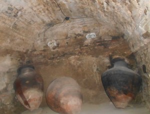 Jars for offerings in the crypt