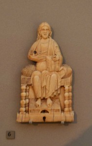Ivory of Christ Pantocrator, looted from Constantinople in 1204. Now in Victoria and Albert Museum