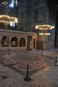 The omphalion, where Byzantine emperors were crowned.