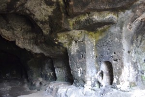 South wall of upper chamber showing extensive Byzantine remains