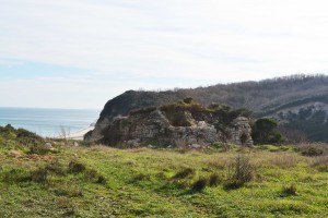 Church of St George with view over Evcik Beach 