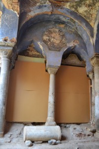 Covered archangel frescoes 