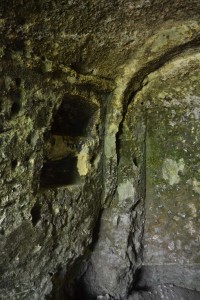 Niches in wall of chapel
