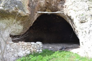 Entrance to cave on the west bank of Ahmetbey Deresi