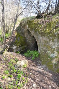 North-facing rock wall