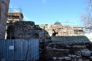 March 2017. Work now proceeds on the buildings to the north of the main church complex