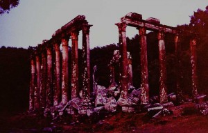 mugla-xanthos-2 1991 view of Temple of Zeus from the north-west