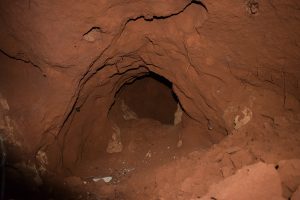 Tunnel dug into the foundations of the Evcik church